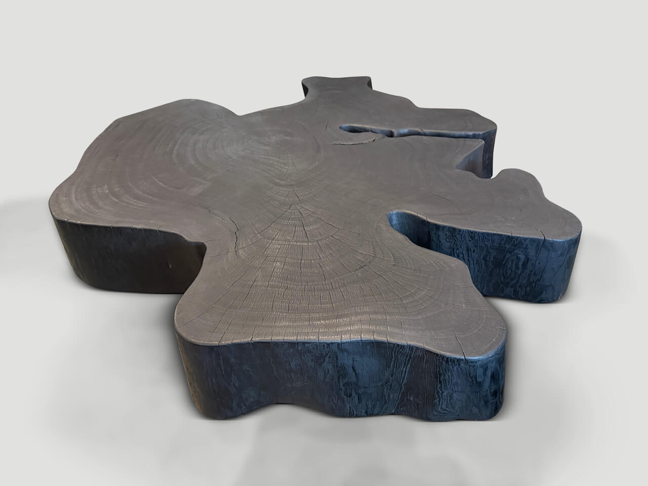 amorphous modern organic charred coffee table