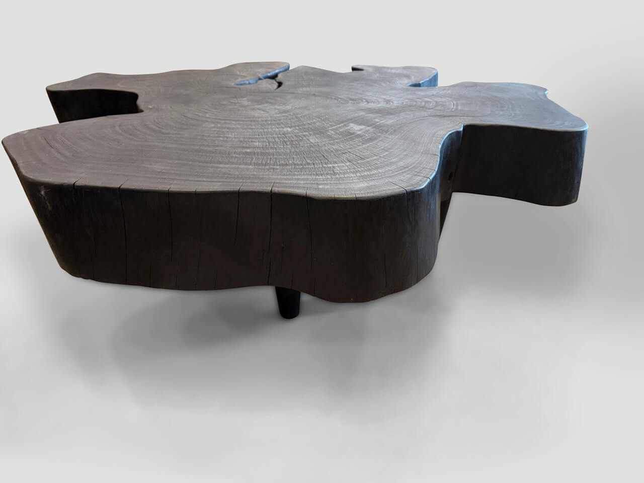 amorphous modern organic charred coffee table
