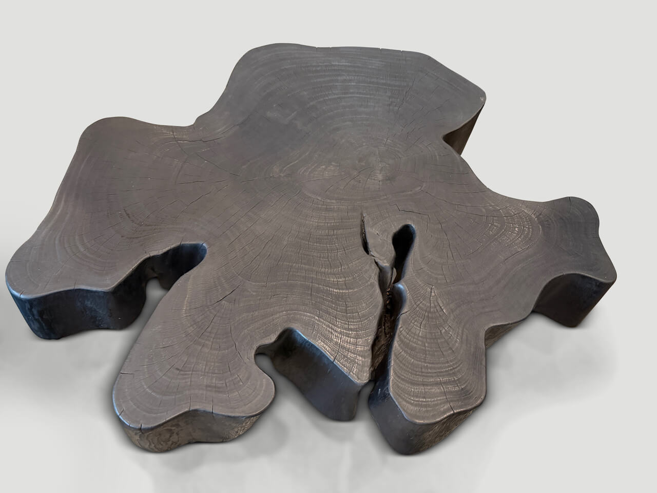amorphous modern organic charred coffee table