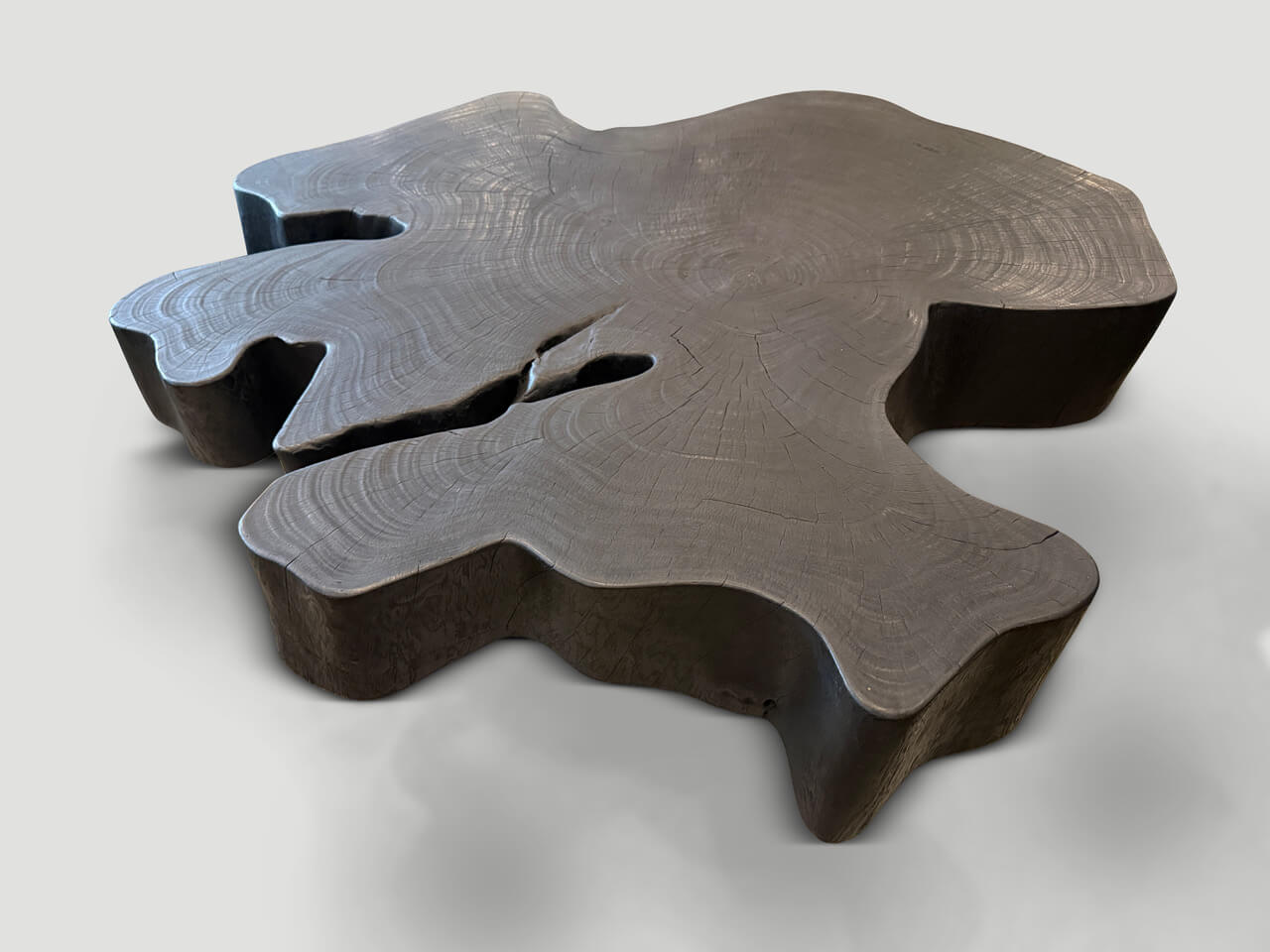 amorphous modern organic charred coffee table