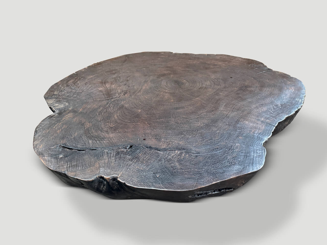amorphous charred coffee table