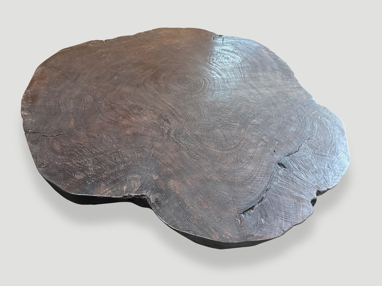 amorphous charred coffee table