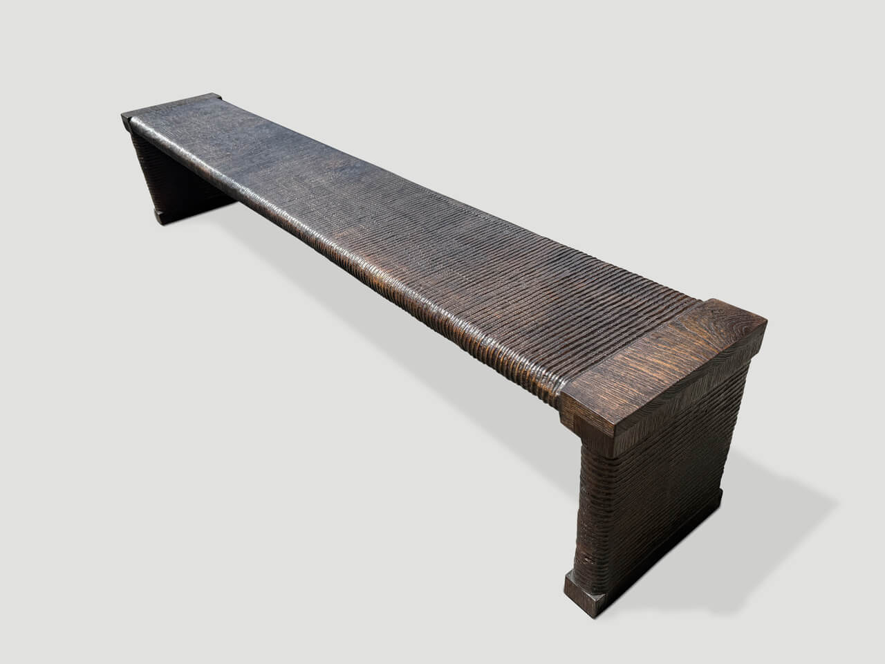EXQUISITE MINIMALIST COUTURE HAND CARVED BENCH