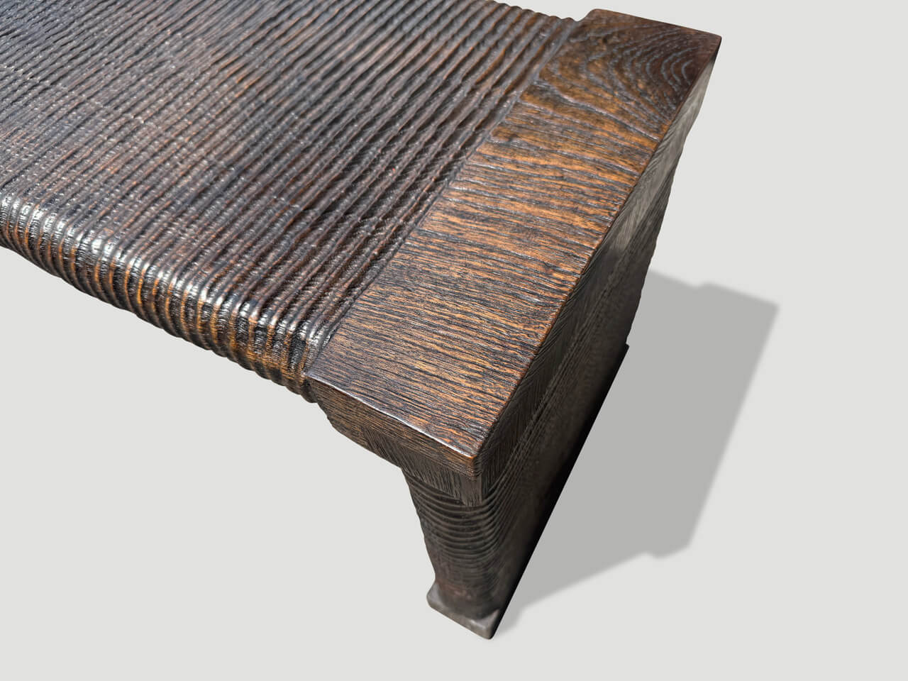 EXQUISITE MINIMALIST COUTURE HAND CARVED BENCH
