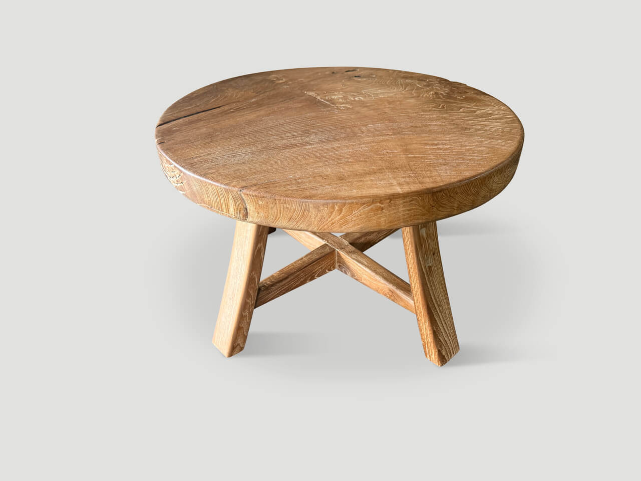 ancient teak wood side table or entry table