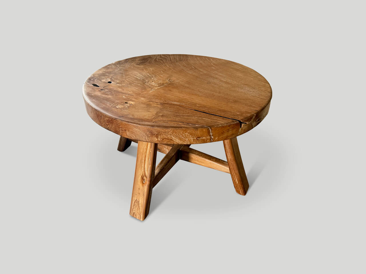 ancient teak wood side table or entry table