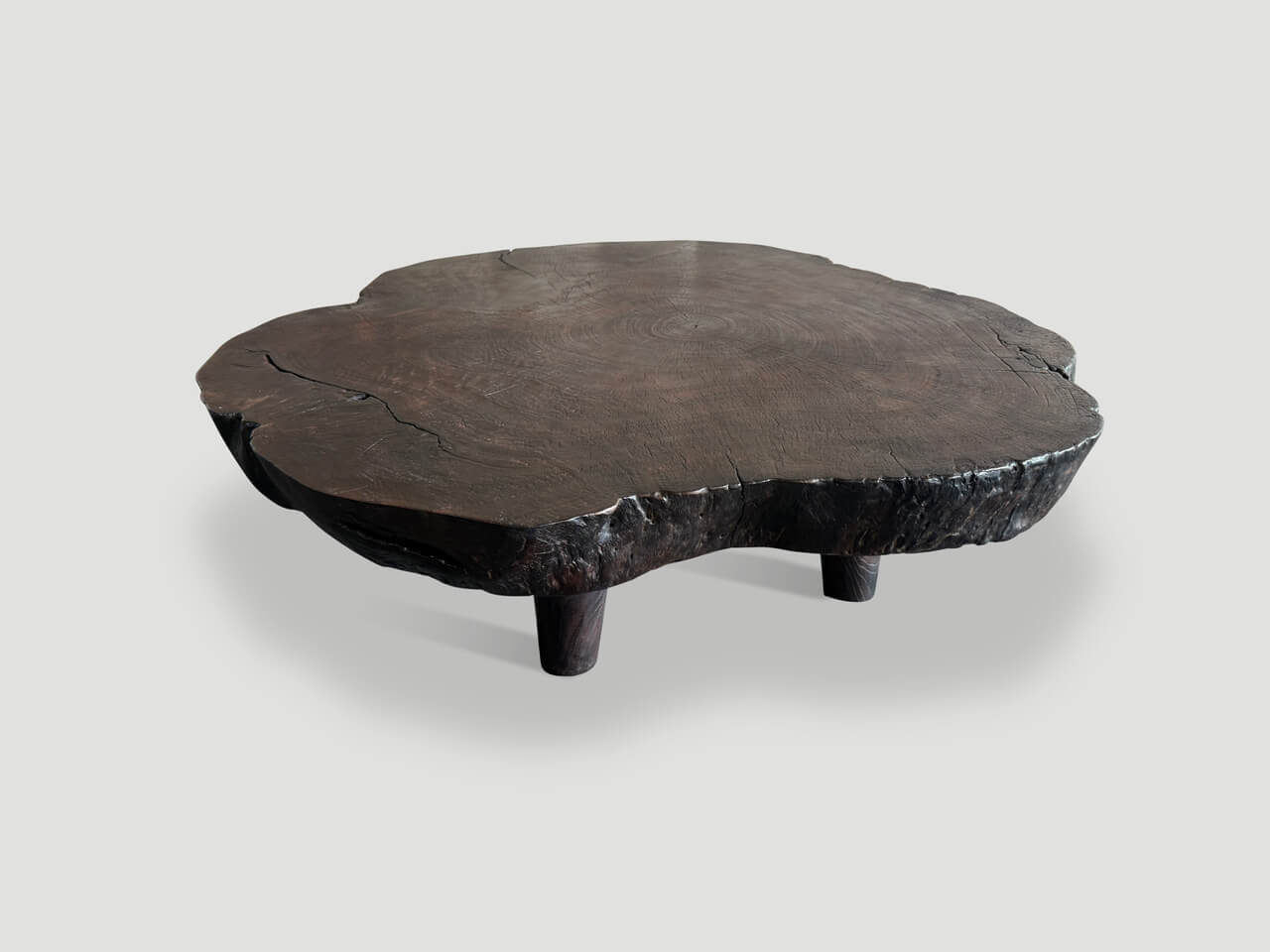 amorphous charred coffee table