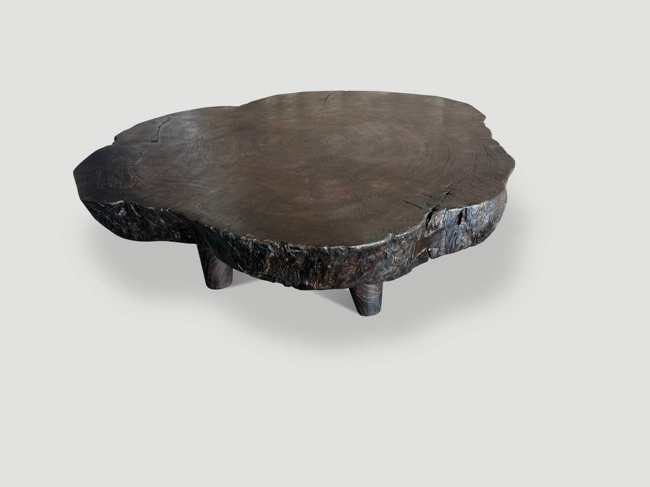 amorphous charred coffee table
