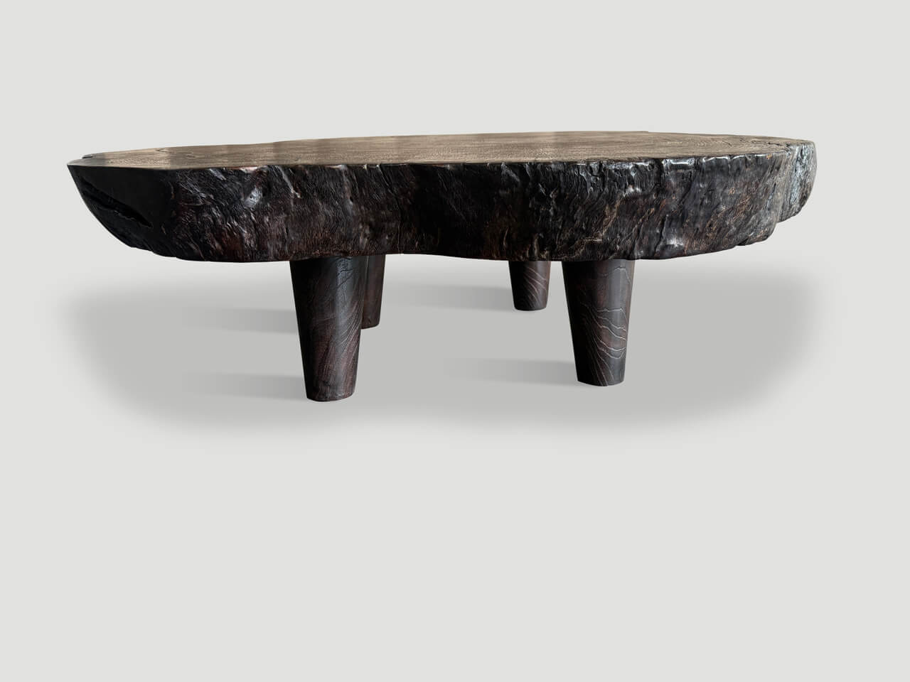 amorphous charred coffee table