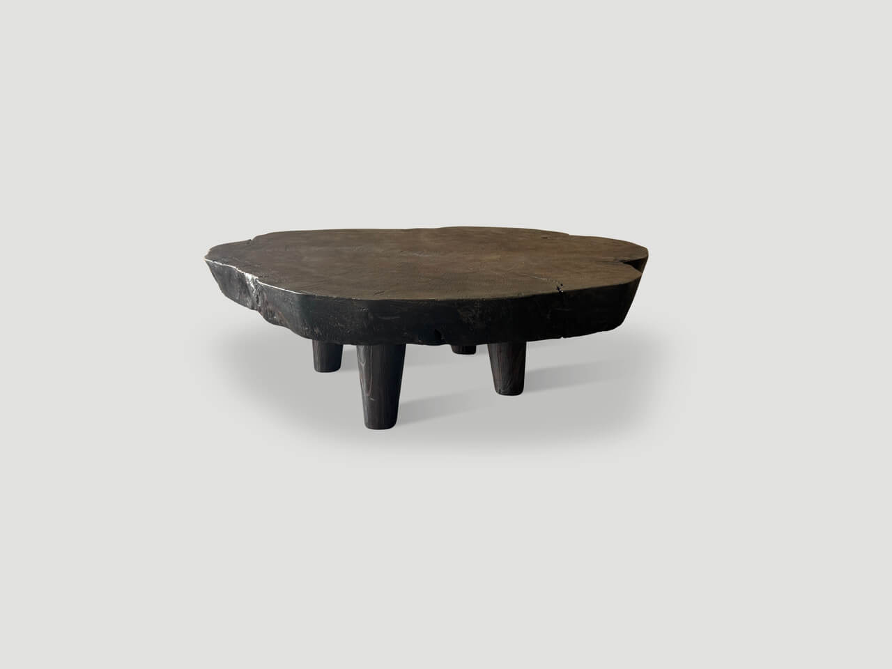 amorphous charred coffee table