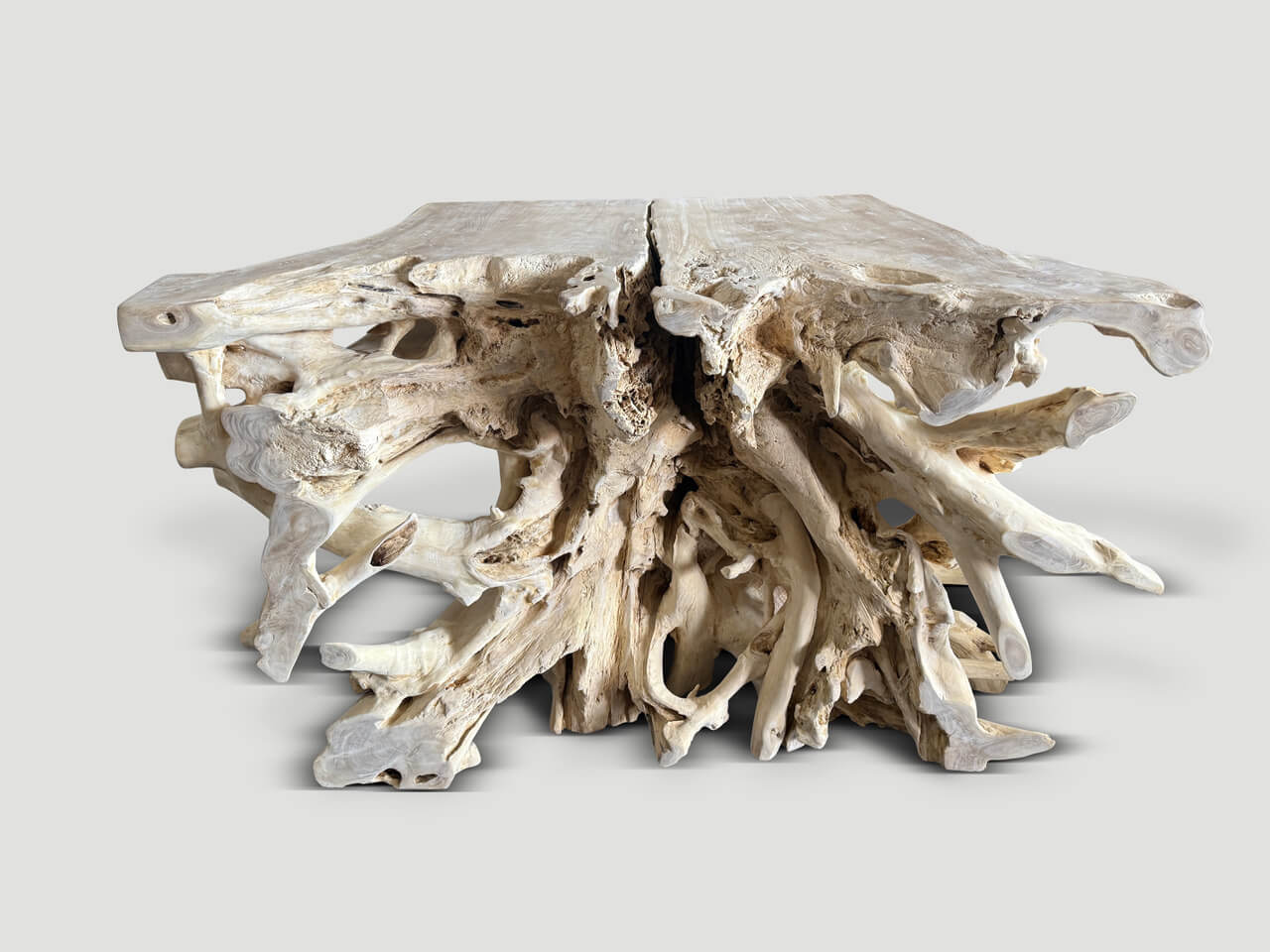 organic formed console table