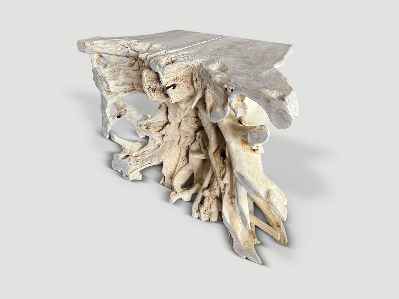 organic formed console table