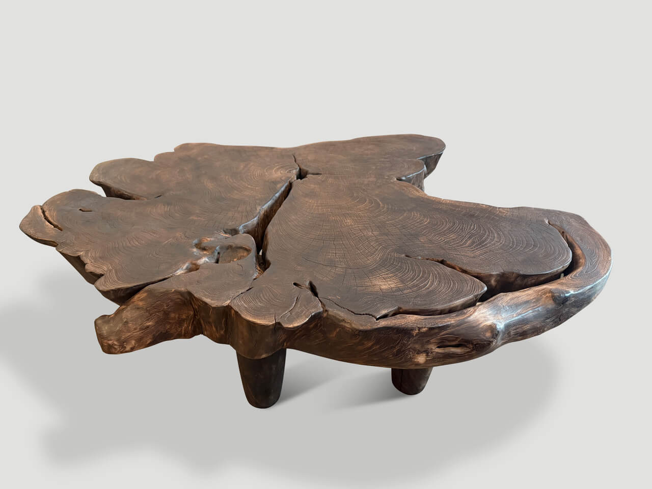 SCULPTURAL SINGLE CHARRED MODERN ORGANIC COFFEE TABLE