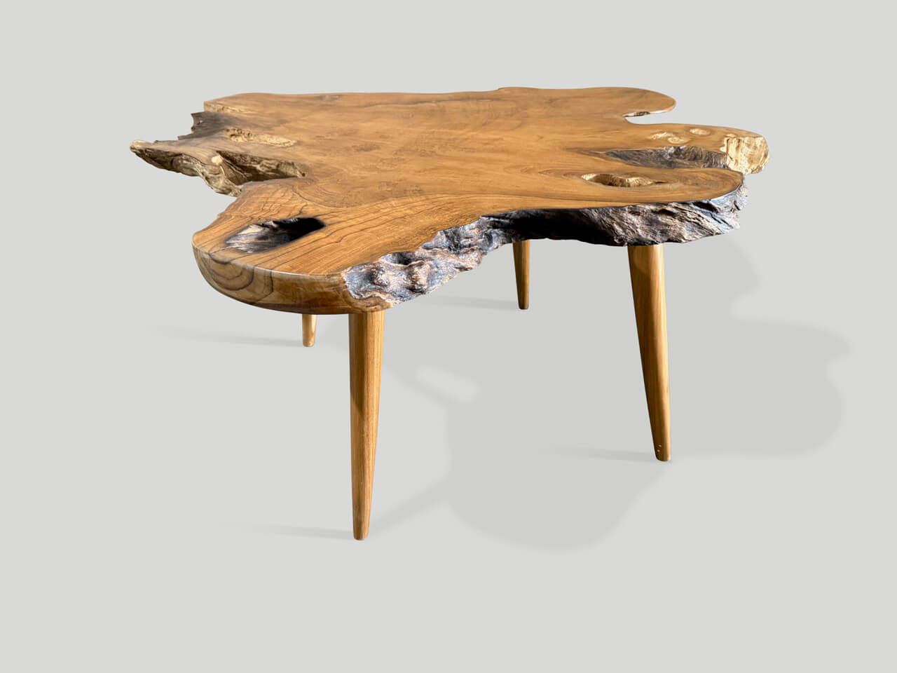 MID CENTURY STYLE LIVE EDGE COFFEE TABLE OR SIDE TABLE