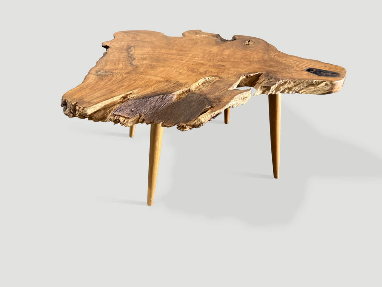 MID CENTURY STYLE LIVE EDGE COFFEE TABLE OR SIDE TABLE