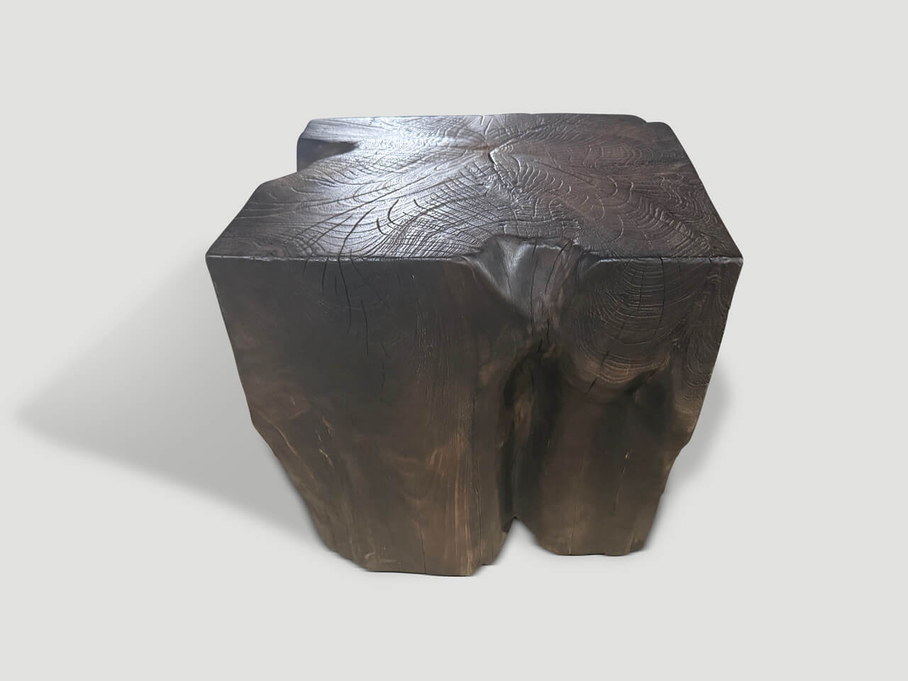 MODERN ORGANIC CHARRED SIDE TABLE