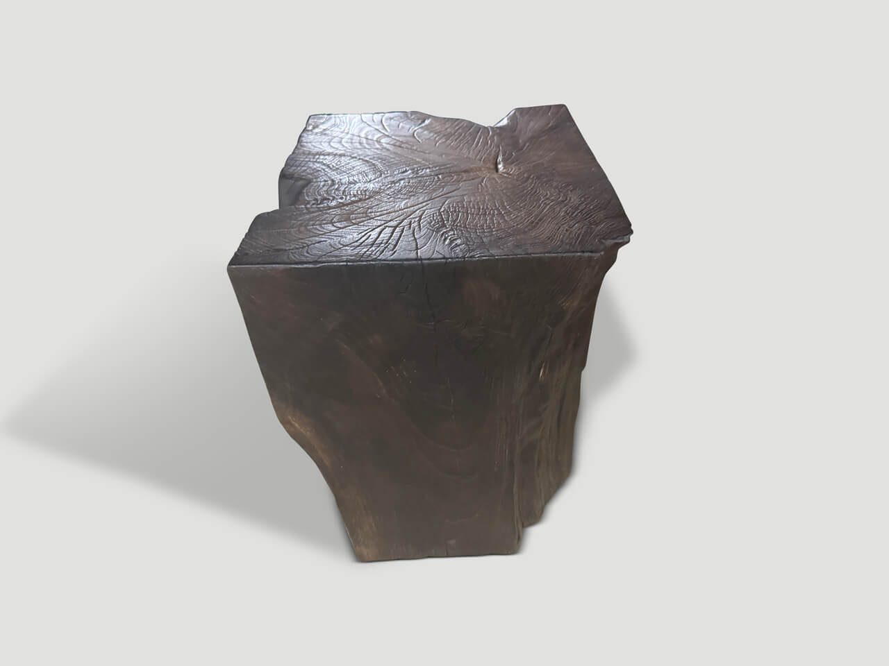 MODERN ORGANIC CHARRED SIDE TABLE