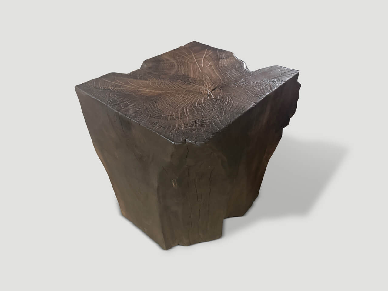 MODERN ORGANIC CHARRED SIDE TABLE