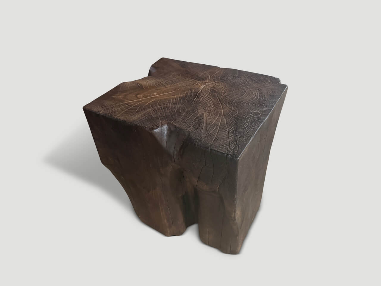 MODERN ORGANIC CHARRED SIDE TABLE