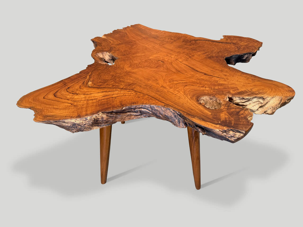 MID CENTURY STYLE LIVE EDGE COFFEE TABLE OR SIDE TABLE