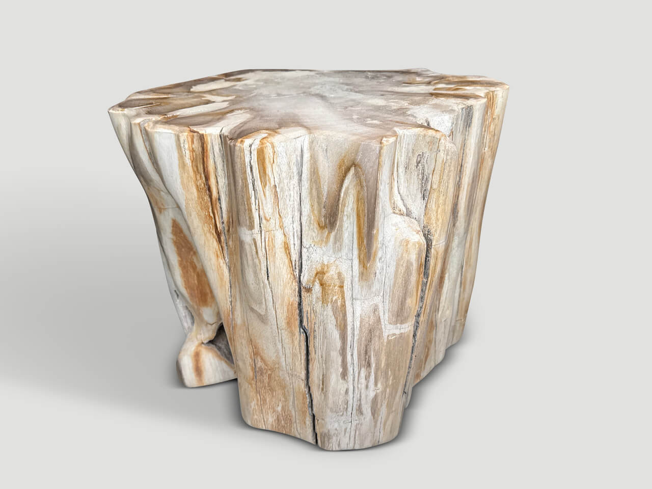 IMPRESSIVE HIGH QUALITY ANCIENT PETRIFIED WOOD SIDE TABLE