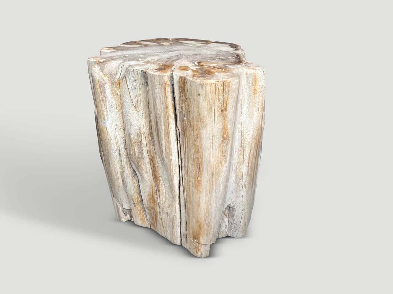 IMPRESSIVE HIGH QUALITY ANCIENT PETRIFIED WOOD SIDE TABLE