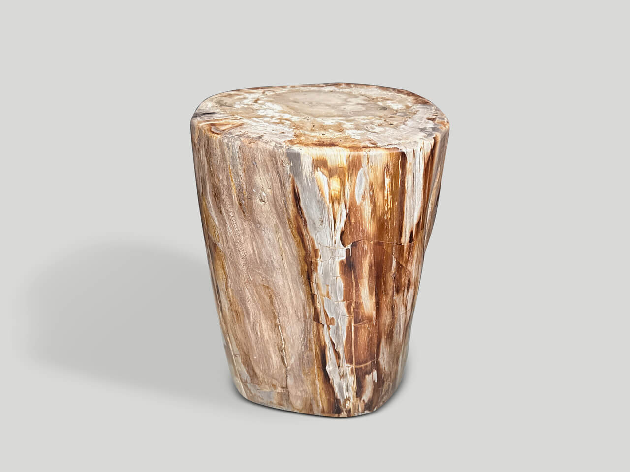 CORAL TONED HIGH QUALITY PETRIFIED WOOD SIDE TABLE