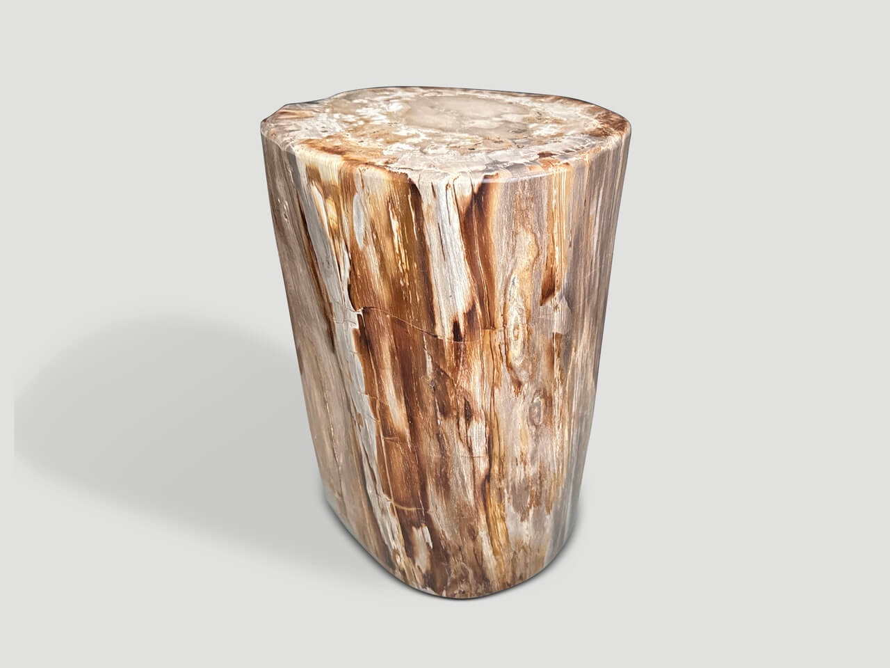 CORAL TONED HIGH QUALITY PETRIFIED WOOD SIDE TABLE