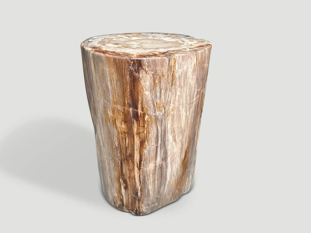 CORAL TONED HIGH QUALITY PETRIFIED WOOD SIDE TABLE