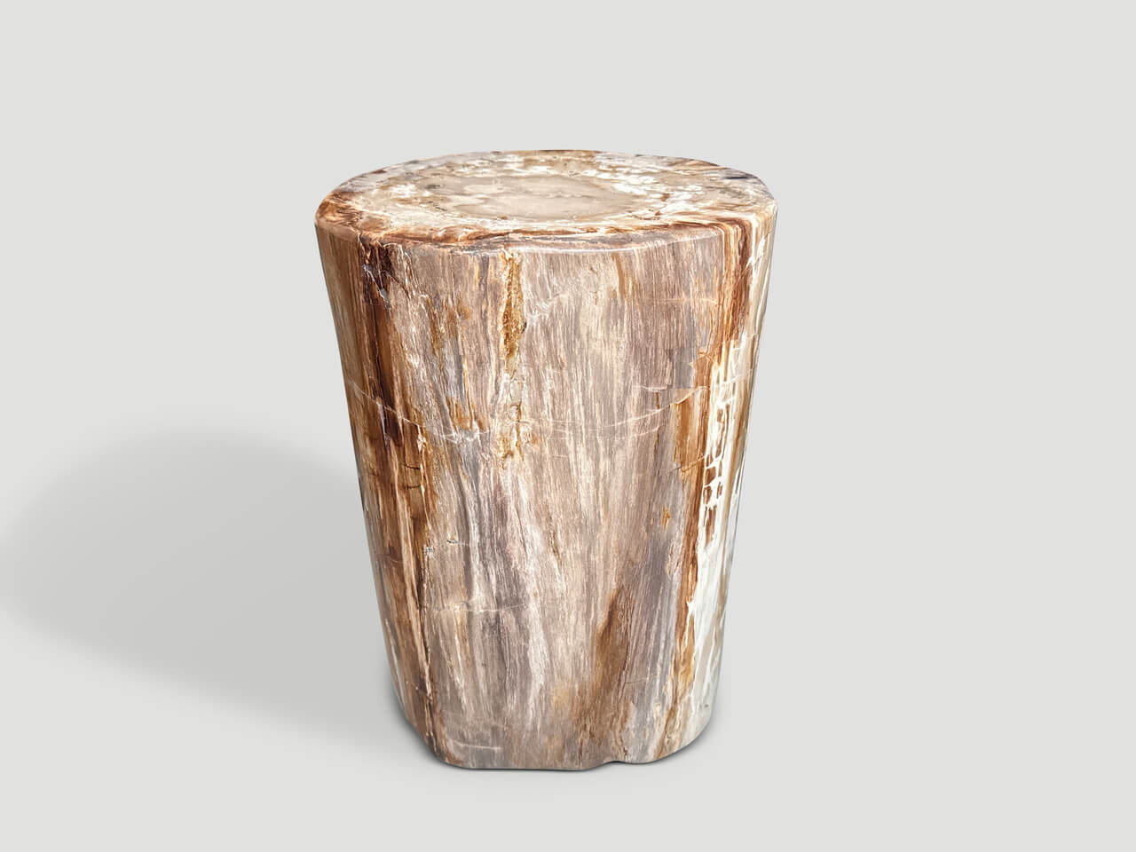 CORAL TONED HIGH QUALITY PETRIFIED WOOD SIDE TABLE