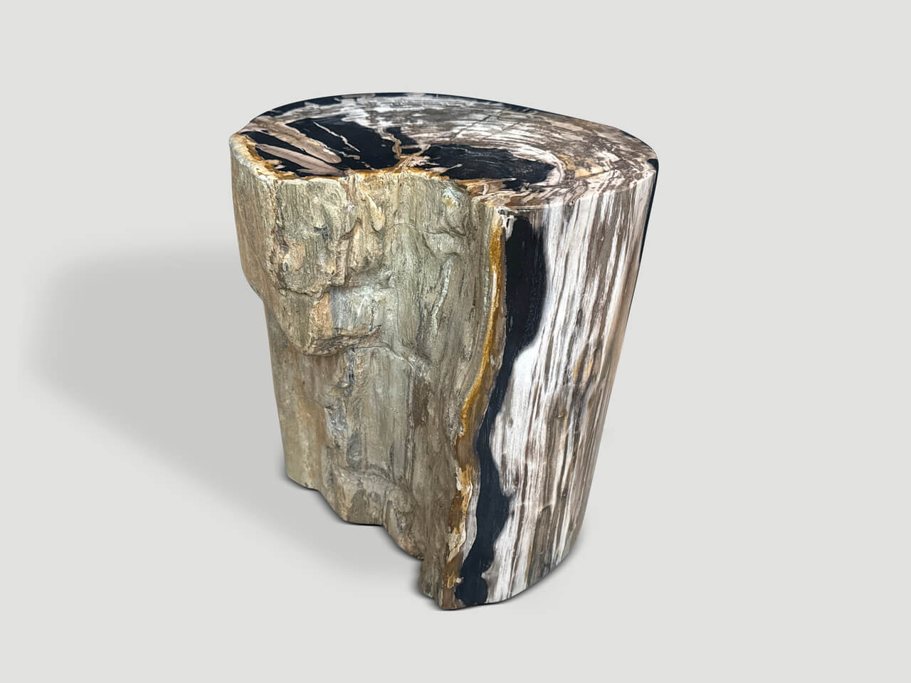 IMPRESSIVE ANCIENT PETRIFIED WOOD SIDE TABLE