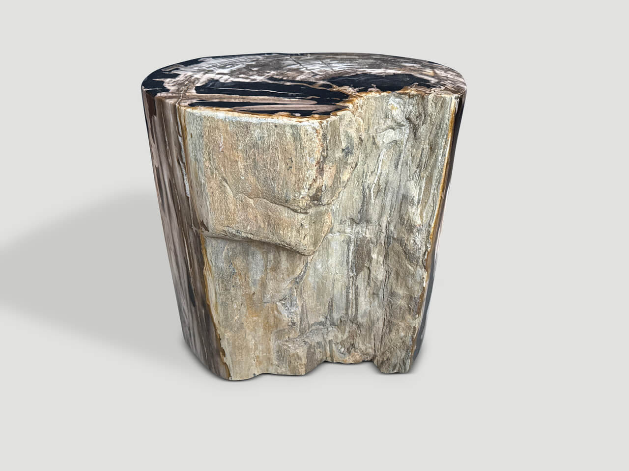IMPRESSIVE ANCIENT PETRIFIED WOOD SIDE TABLE