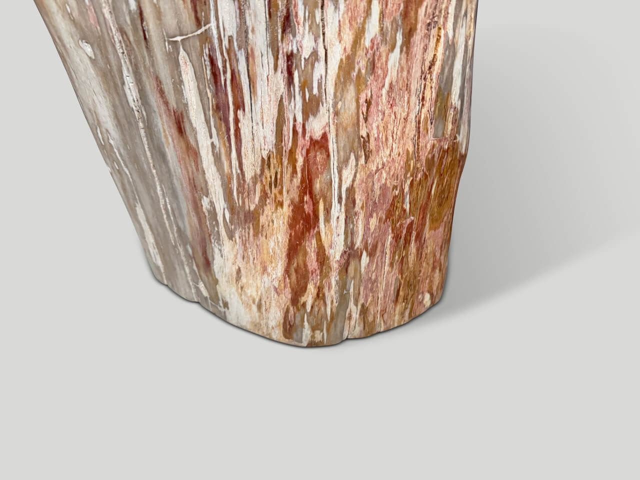 CORAL TONED ANCIENT PETRIFIED WOOD SIDE TABLE