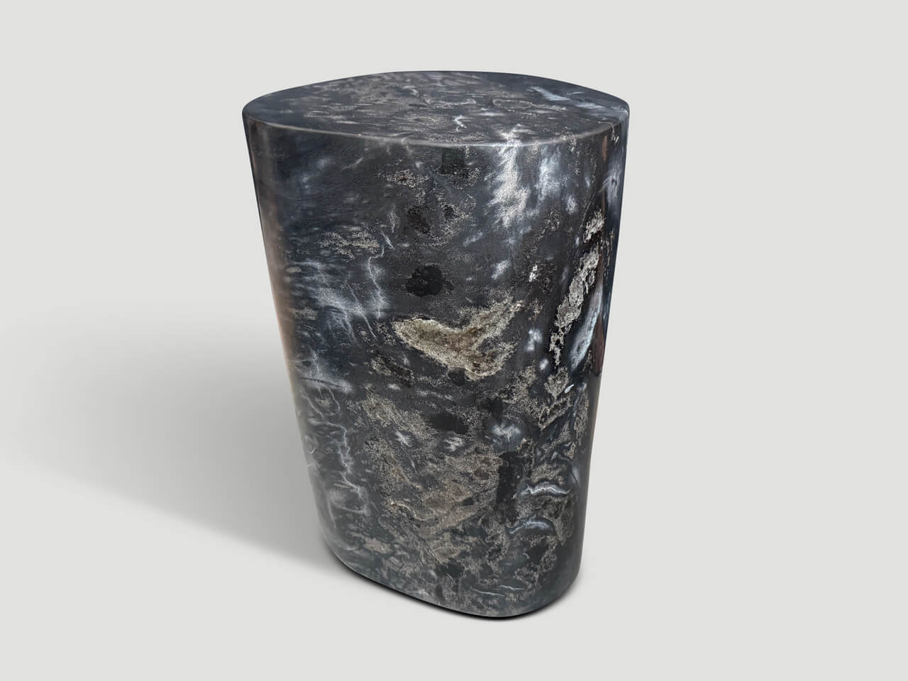 CRYSTALIZED ANCIENT PETRIFIED WOOD SIDE TABLE