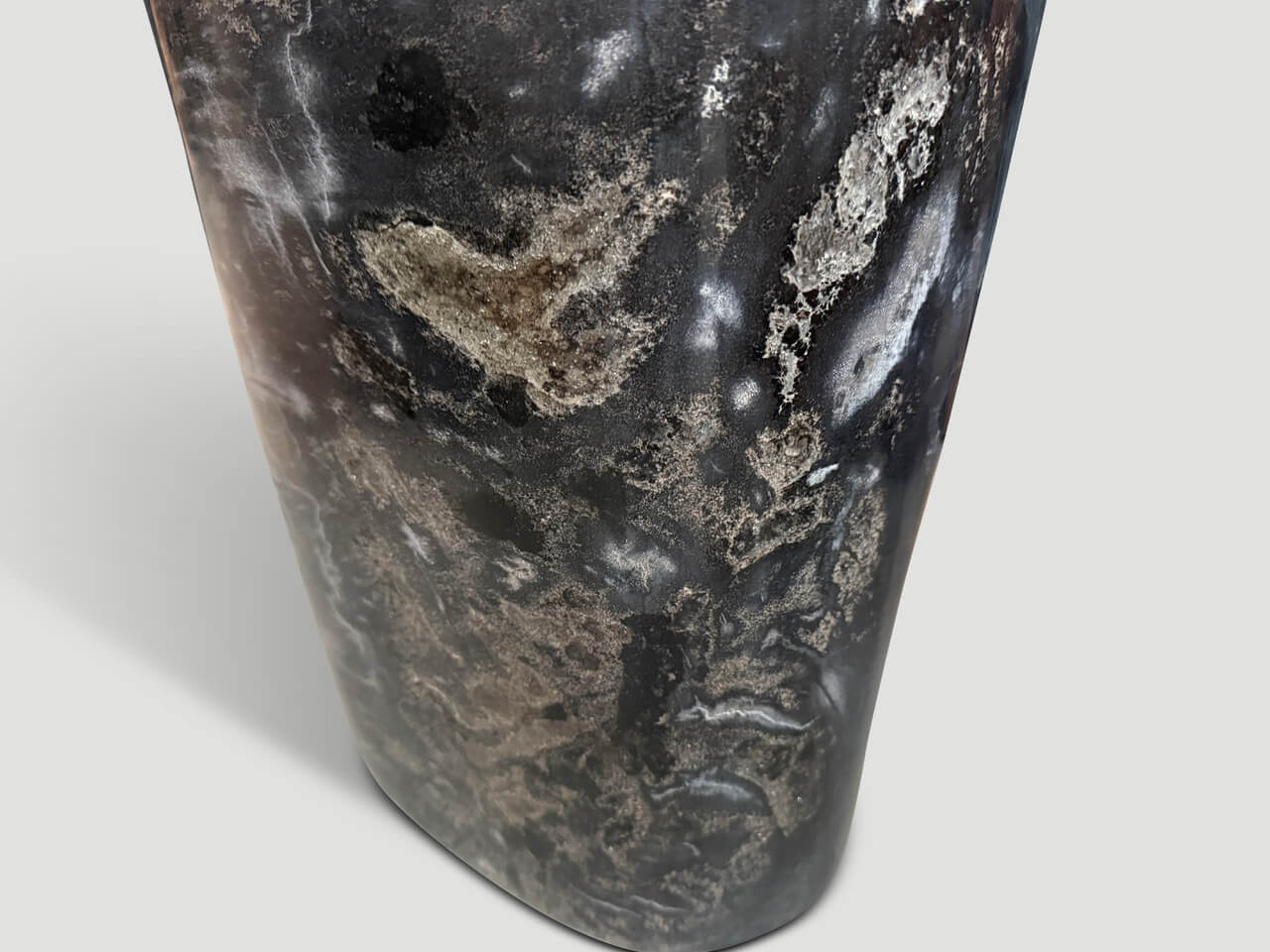 CRYSTALIZED ANCIENT PETRIFIED WOOD SIDE TABLE