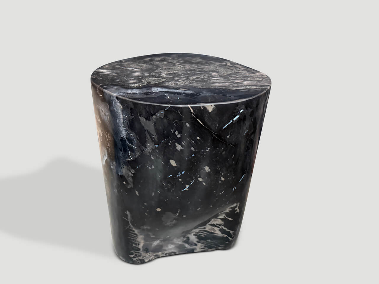 CRYSTALIZED ANCIENT PETRIFIED WOOD SIDE TABLE