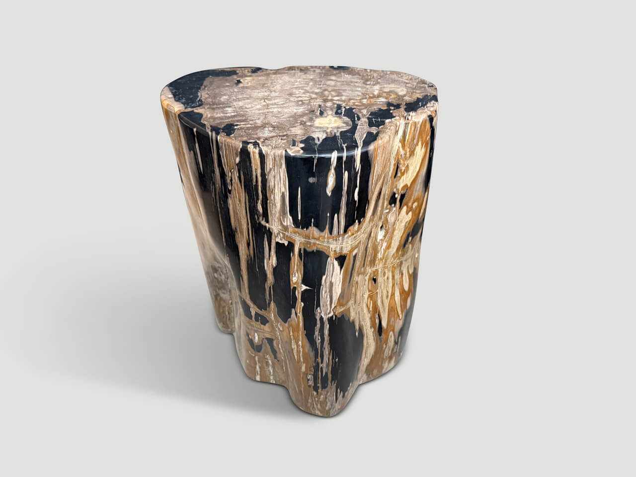 IMPRESSIVE HIGH QUALITY ANCIENT PETRIFIED WOOD SIDE TABLE