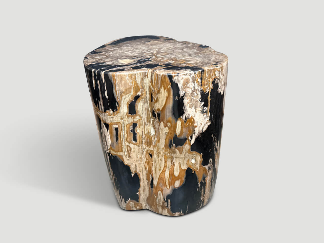 IMPRESSIVE HIGH QUALITY ANCIENT PETRIFIED WOOD SIDE TABLE