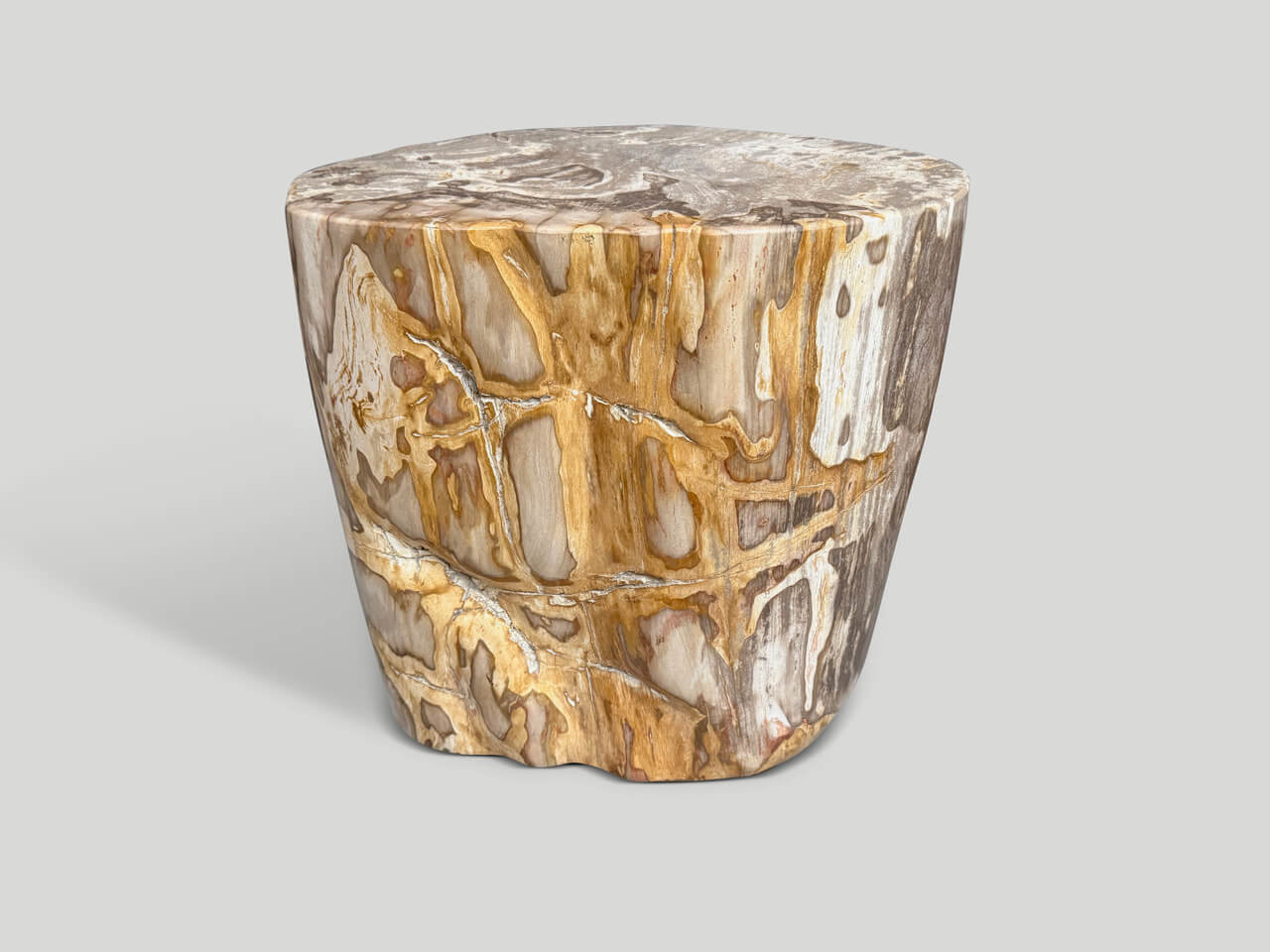 IMPRESSIVE HIGH QUALITY ANCIENT PETRIFIED WOOD SIDE TABLE
