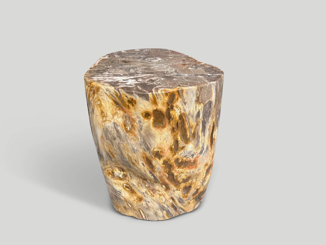 CORAL TONED HIGH QUALITY PETRIFIED WOOD SIDE TABLE