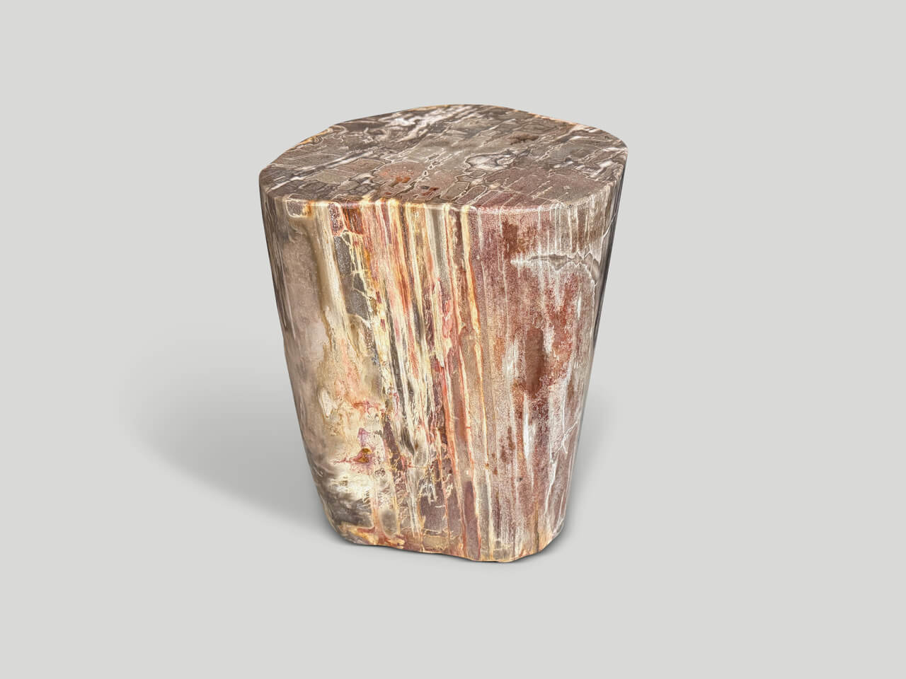 CORAL TONED HIGH QUALITY PETRIFIED WOOD SIDE TABLE