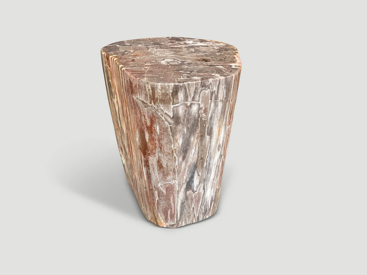 CORAL TONED HIGH QUALITY PETRIFIED WOOD SIDE TABLE