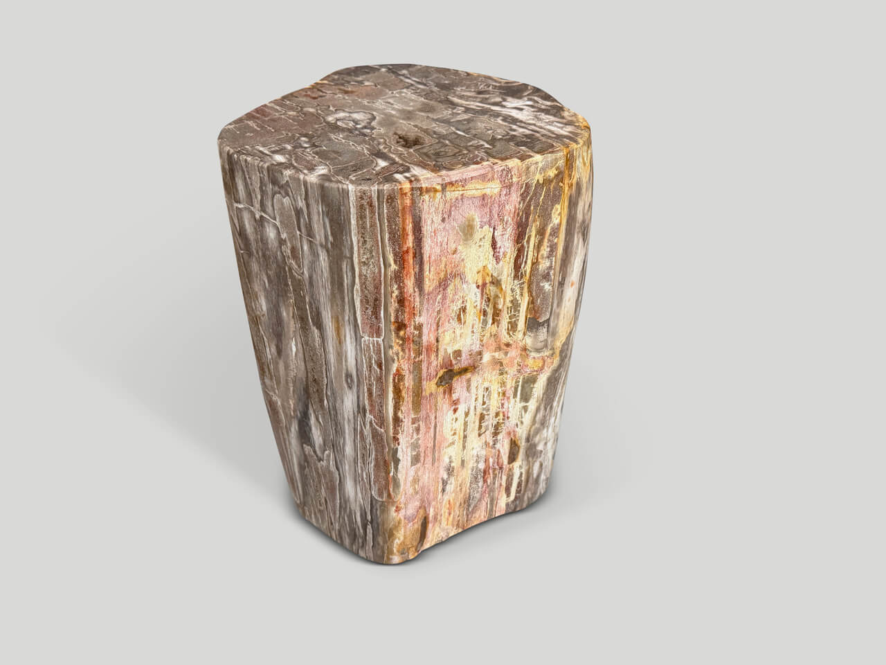 CORAL TONED HIGH QUALITY PETRIFIED WOOD SIDE TABLE