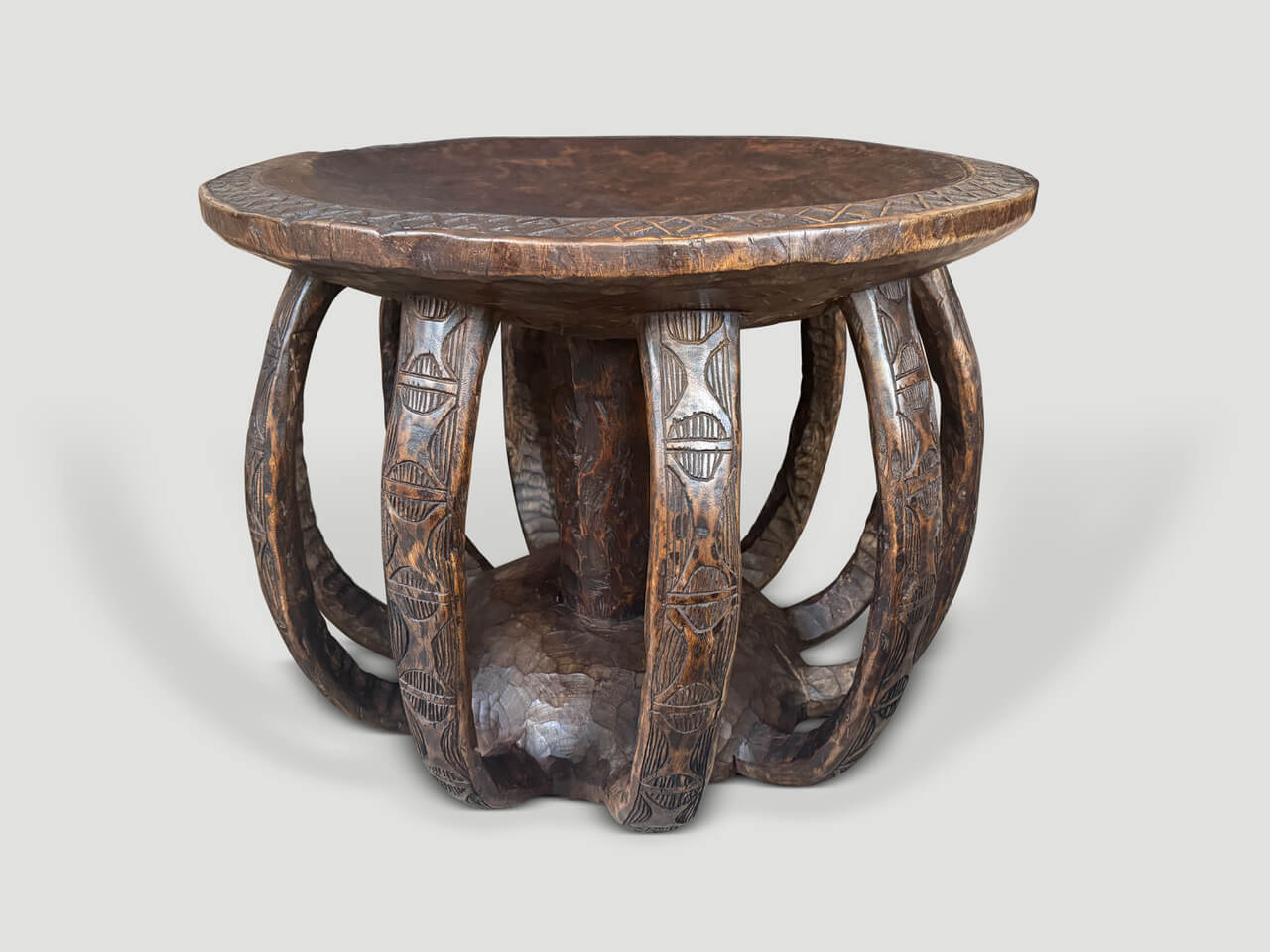 Wabi Sabi African Round Side Table
