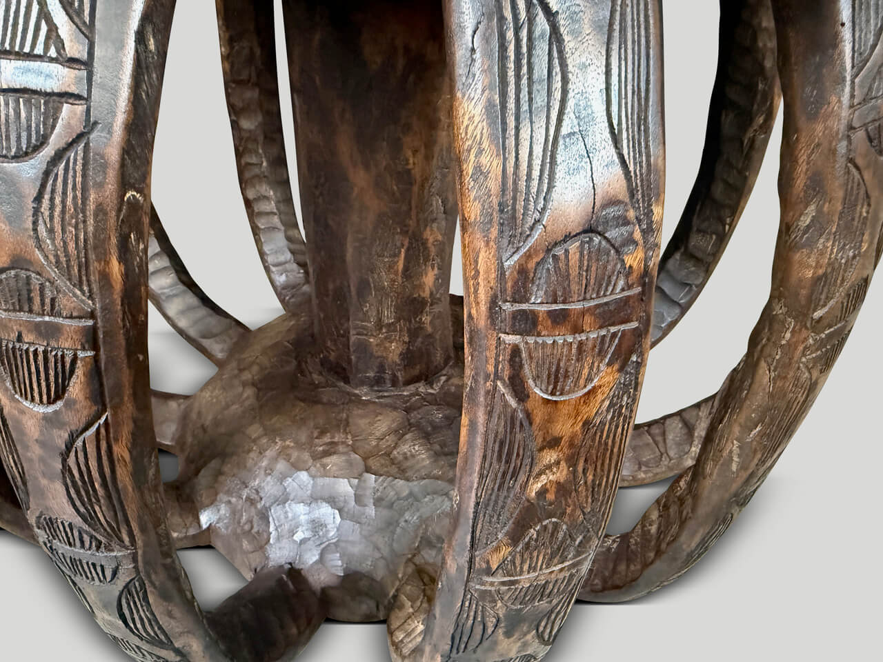 WABI SABI AFRICAN ROUND SIDE TABLE