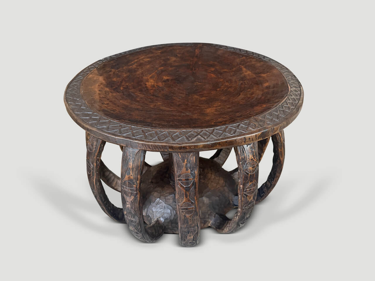 WABI SABI AFRICAN ROUND SIDE TABLE