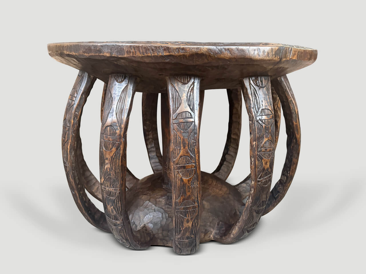 WABI SABI AFRICAN ROUND SIDE TABLE