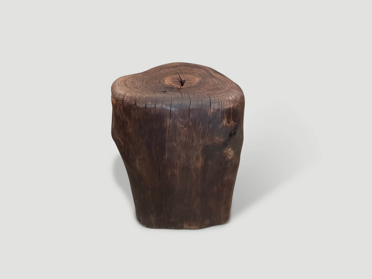 MODERN ORGANIC CHARRED TALL SIDE TABLE