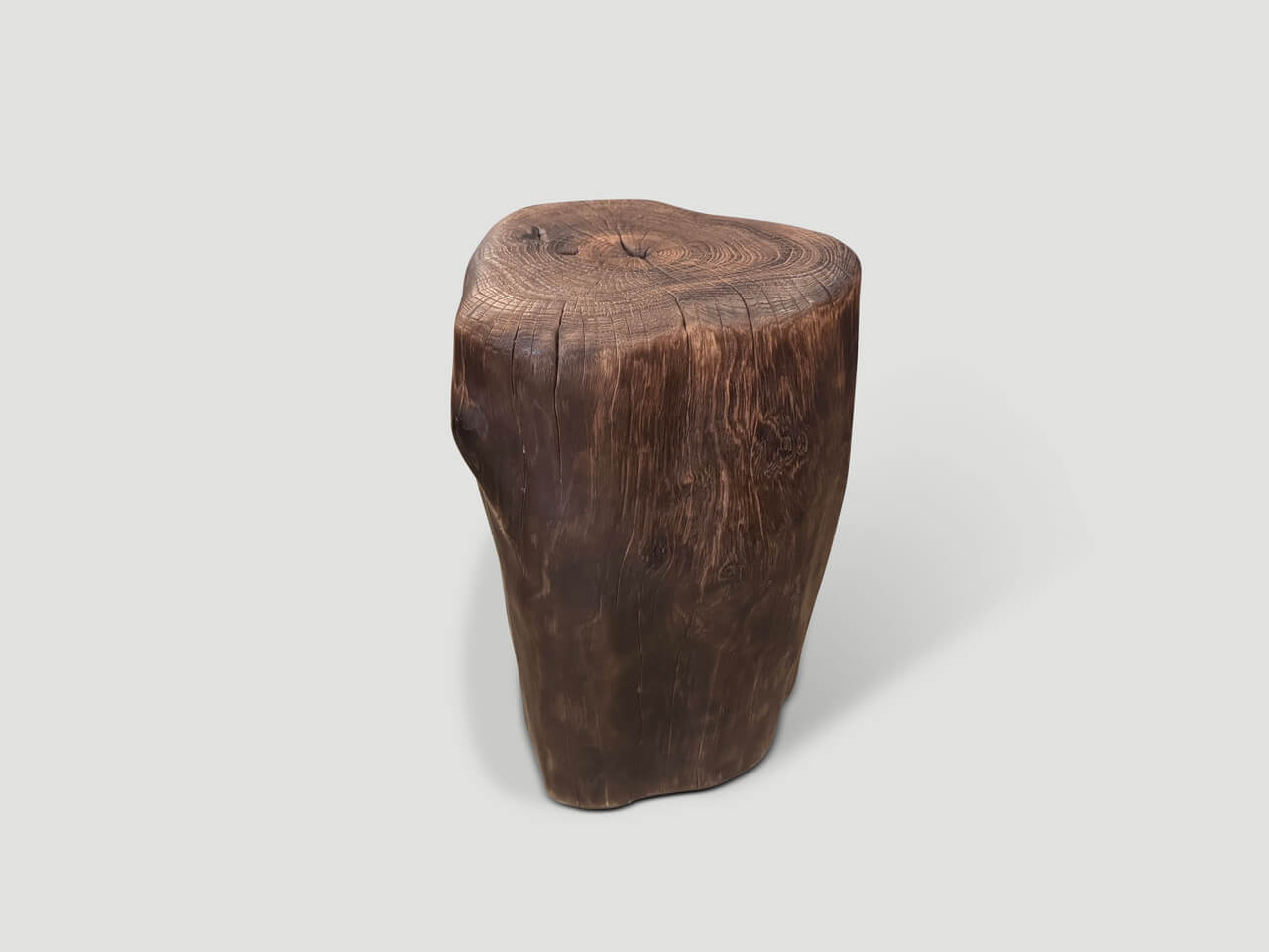 MODERN ORGANIC CHARRED TALL SIDE TABLE