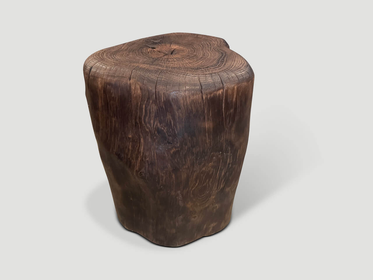 MODERN ORGANIC CHARRED TALL SIDE TABLE
